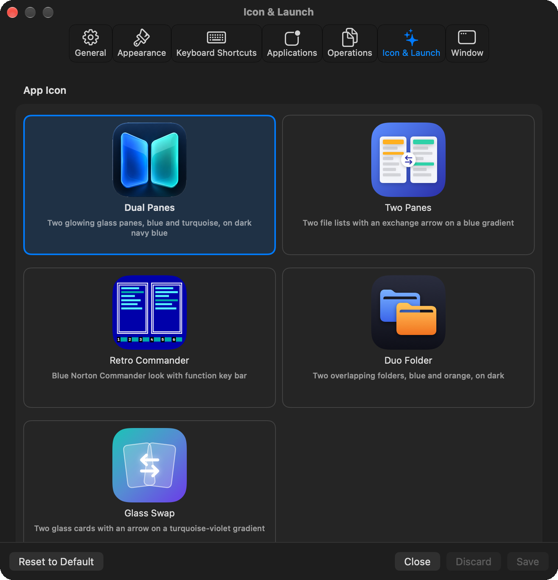 Einstellungen: Icon & Start