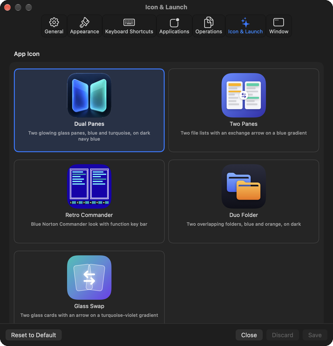 Settings: Icon & Launch